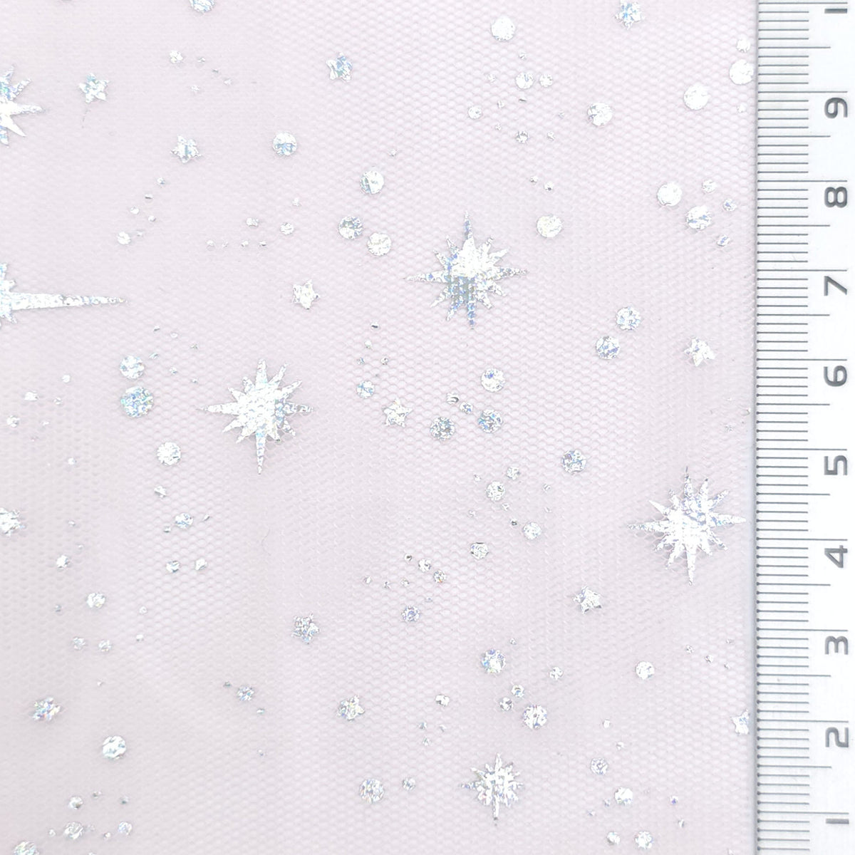 Star Foil Poly Knit Fabric - FAB1949 - Pale Pink