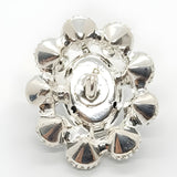 Glamorous Rhinestone Button, 25mm, Round, Silver & Black, Large Crystal Accent, DIY Jewelry & Craft Supply - FBTN242 - Silver / 25mm 