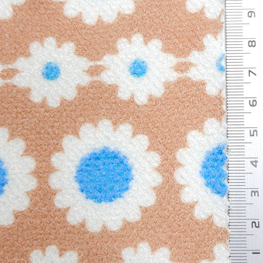 Jersey Sunflower Print Rayon Polyester Knit Fabric | FAB1613 | 1.Pink, 2.Coral, 3.Pink, 4.Turquoise, 5.Pink Brown by Fabricis.com #
