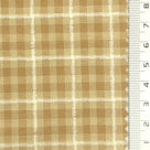 1: Dark Charcoal-2: Peach-3: Mustard Yellow-4: Golden Brown-5: Tan - Textured Lightweight Embroidered Plaid Poly Cotton Shirting Woven Fabric - FAB 1935