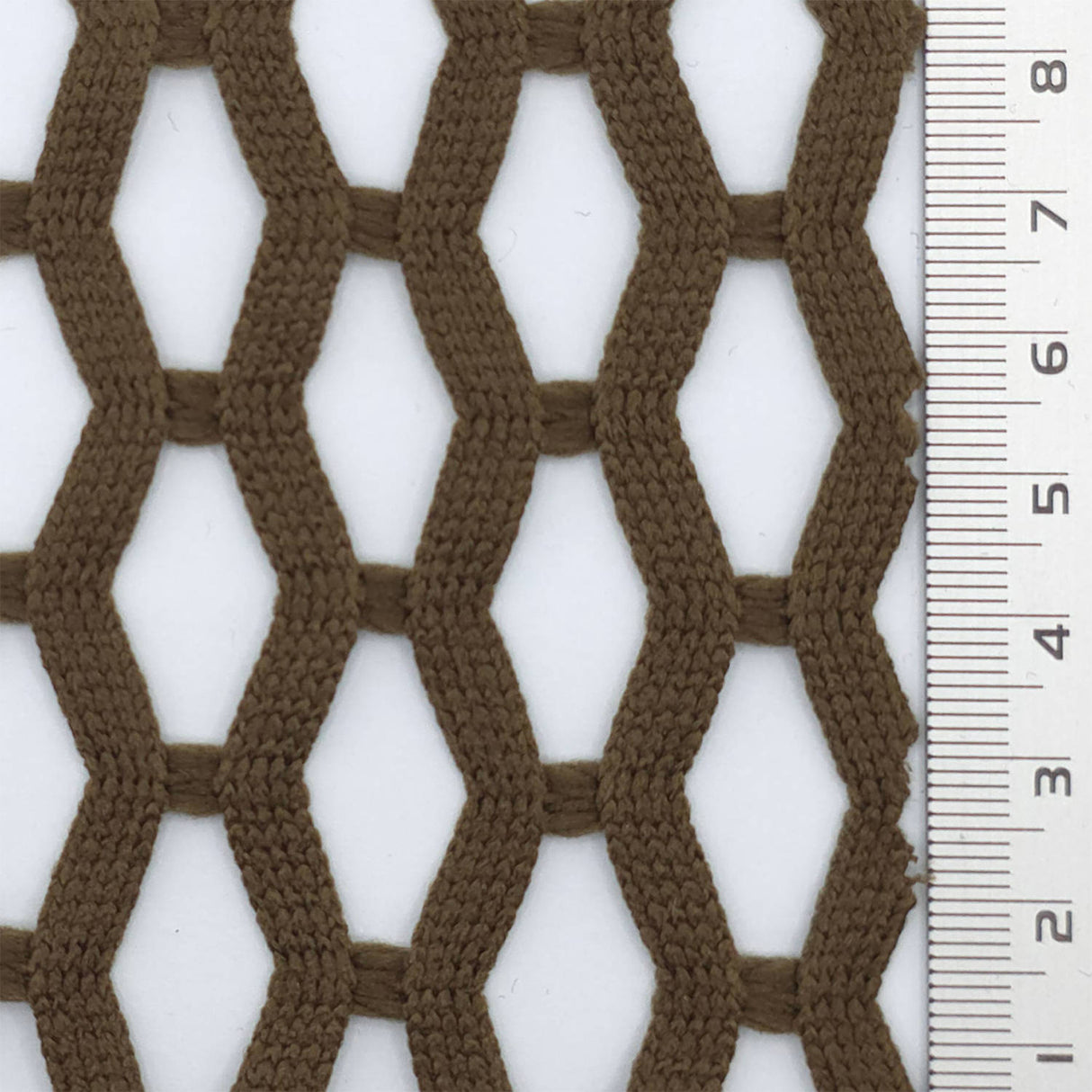 Khaki Airy Zigzag Mesh Poly Knit Fabric - FAB1849