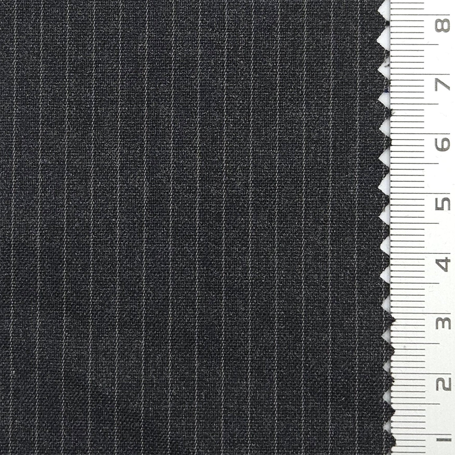 Pin Stripe Plain Polyester Spandex Rayon Woven Fabric - FAB 1783 - 5.Dark Charcoal