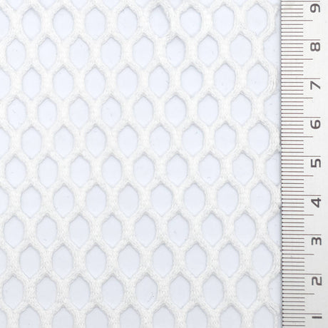 Ivory Structured Mesh Poly Knit Fabric - FAB1847