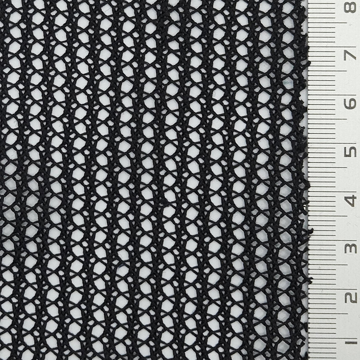 Stripe Mesh Polyester Knit Fabric - FAB1801 - Black