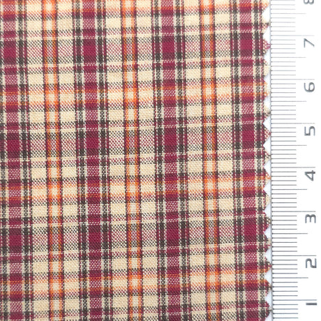 Beige - Plaid Cotton Woven Fabric - FAB1862