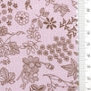 Intricate Botanical Toile Print Gauze Cotton Woven Fabric - FAB1750 - 1.Ivory-2.Cream-3.Beige-4.Powder blue-5.Rose-6.Black 