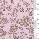 Intricate Botanical Toile Print Gauze Cotton Woven Fabric - FAB1750 - 1.Ivory-2.Cream-3.Beige-4.Powder blue-5.Rose-6.Black 