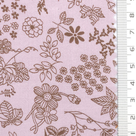 Intricate Botanical Toile Print Gauze Cotton Woven Fabric - FAB1750 - 1.Ivory-2.Cream-3.Beige-4.Powder blue-5.Rose-6.Black 