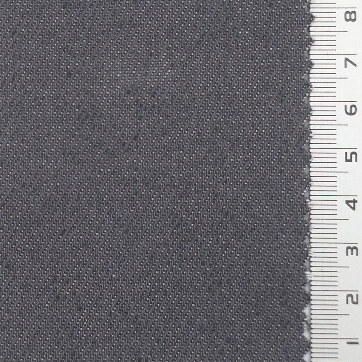 Charcoal Gray Fake Denim Cotton Poly Woven Fabric - FAB1838