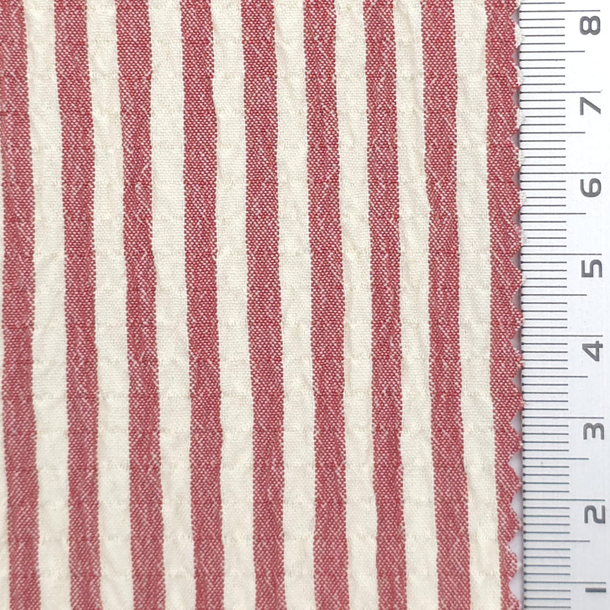 Stripe Polyester Rayon Woven Fabric - FAB1961 - Red