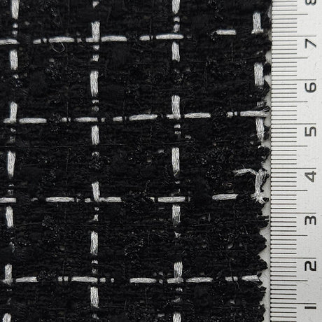 Solid Boucle Tweed Polyester Woven Fabric - FAB1619 - 1.White-2.Pink-3.Blue-4.Green-5.Black 