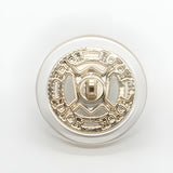 Unique Layered Button, 23mm, Gray Stone, Crystal & Clear Acrylic, Fashion & Craft - FBTN257 - Gold / 23mm 