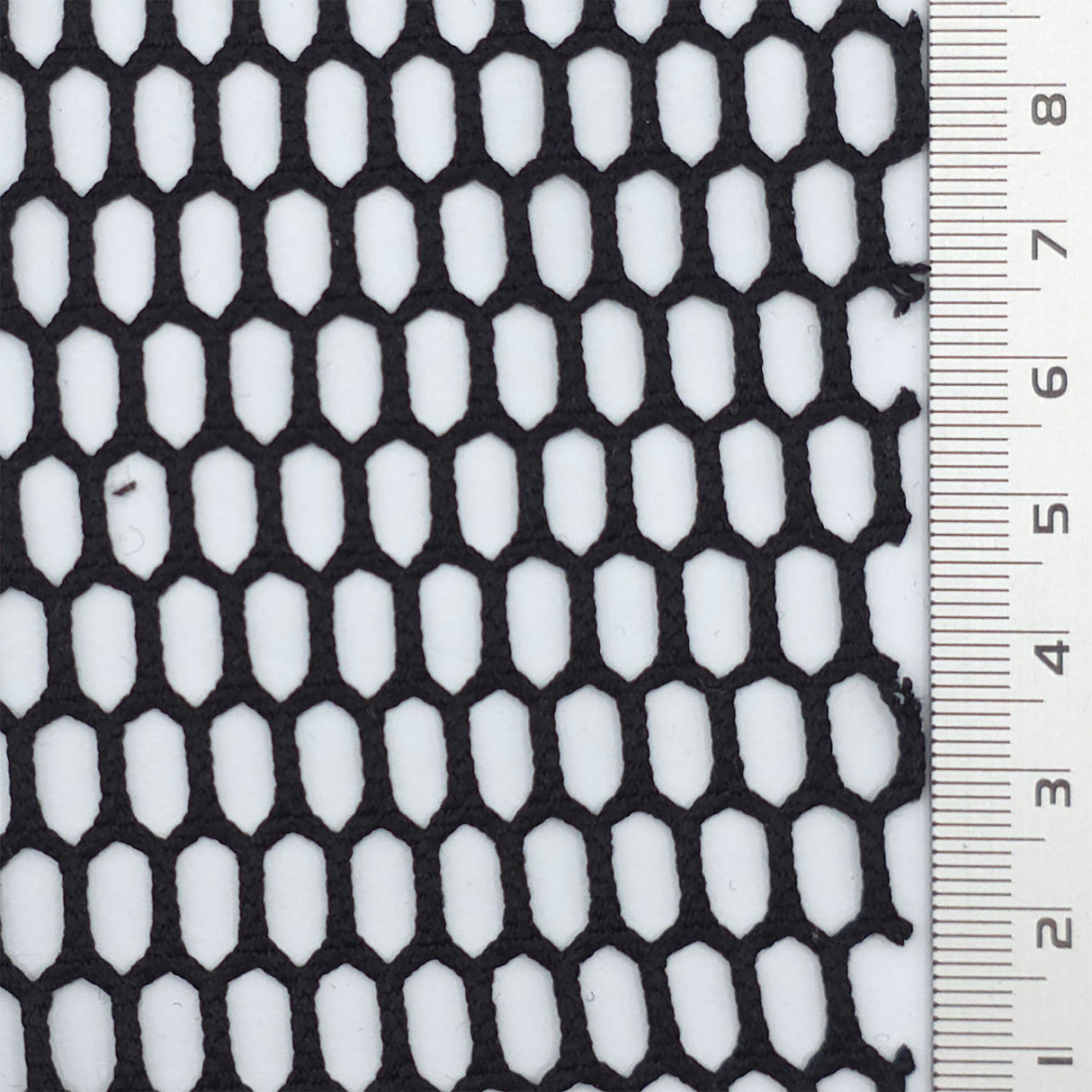 Black Mesh Honeycomb Poly Knit Fabric - FAB1846