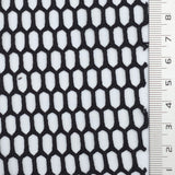 Black Mesh Honeycomb Poly Knit Fabric - FAB1846