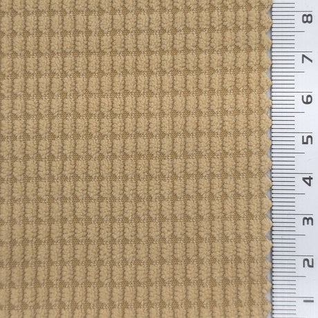Tan - 8 Wale Textured Corduroy Poly Woven Fabric - FAB1874