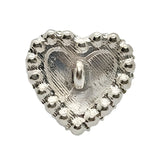 Sweet Heart Button, 21mm, White & Crystal, Delicate Design, Fashion & Craft - FBTN254 - Silver / 21mm 
