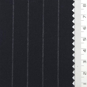 Chalk Stripe Plain Polyester Spandex Rayon Woven Fabric - FAB1781 - Dark Navy