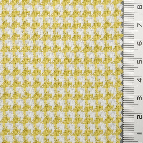 Houndstooth YarnDyed Polyester Spandex Woven Fabric - FAB1686 - 1.Black/White-2.Beige-3.White-4.Blue-5.Green-6.Yellow-7.Pink-8.Red-9.Black/Fushia 