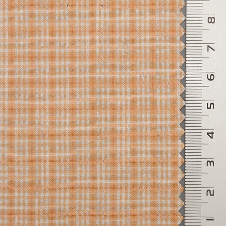 Check Cotton Woven Fabric | FAB1549 | 1.Soft Peach, 2.Spring Wood, 3.Onahau, 4.Green, 5.Yellow, 6.Orange, 7.Snuff, 8.Periwinkle, 9.Pale Cornflower Blue, 10.Black by Fabricis.com #