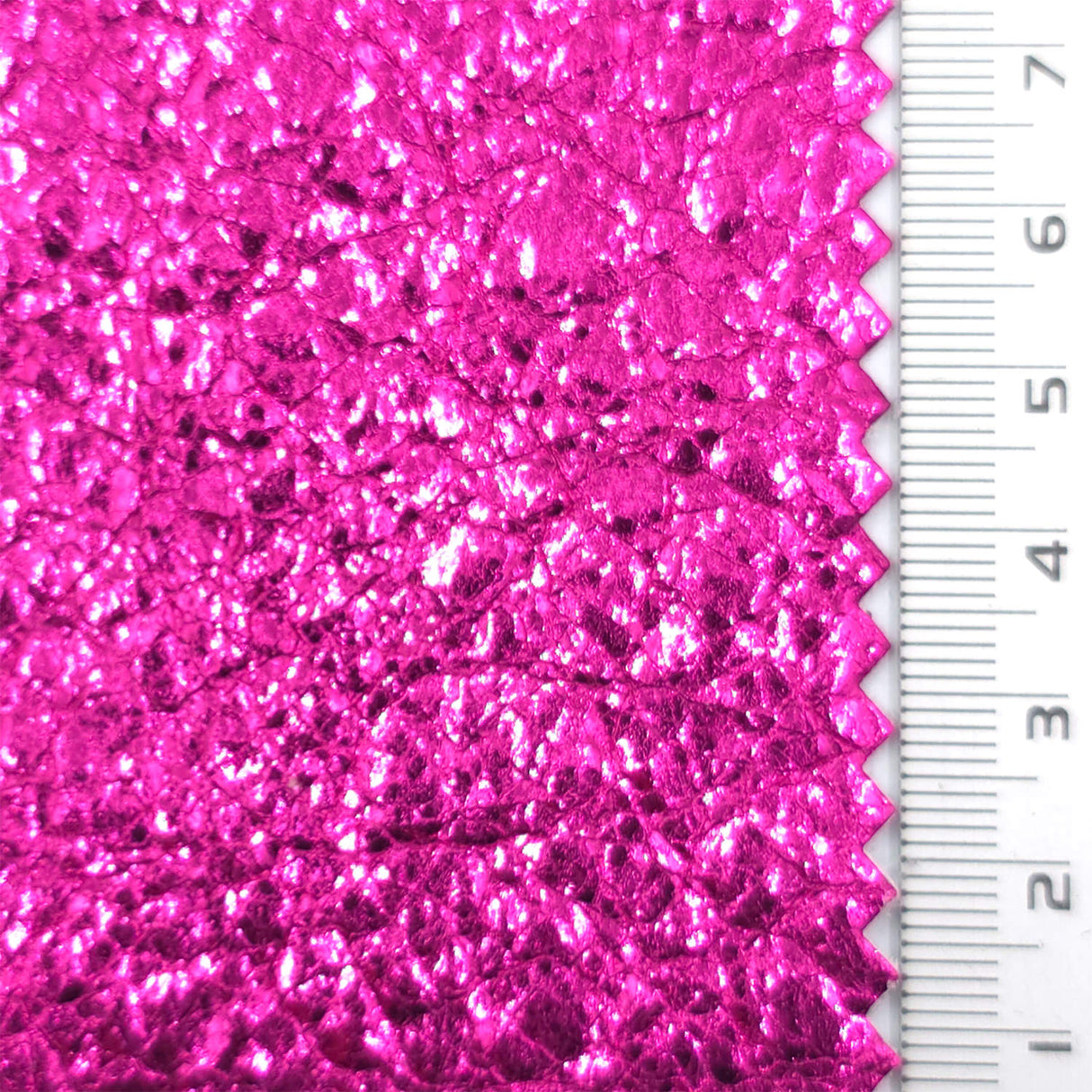 Magenta - Cracked Foil Woven Nylon Pu Fabric - FAB1854