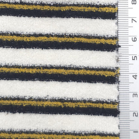 Stripe Cotton Polyester Knit Fabric - FAB1957 - White