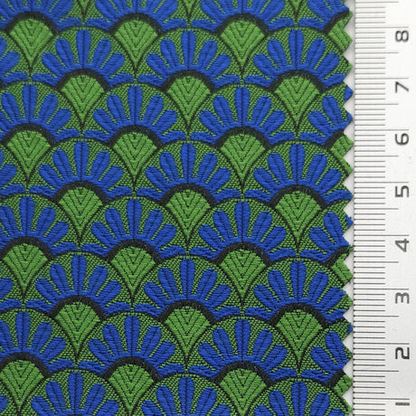 Floral Jacquard YarnDyed Polyester Woven Fabric - FAB1625 - 1.Red-2.Blue-3.Lilac-4.White-5.Garnet-6.Green-7.Black 