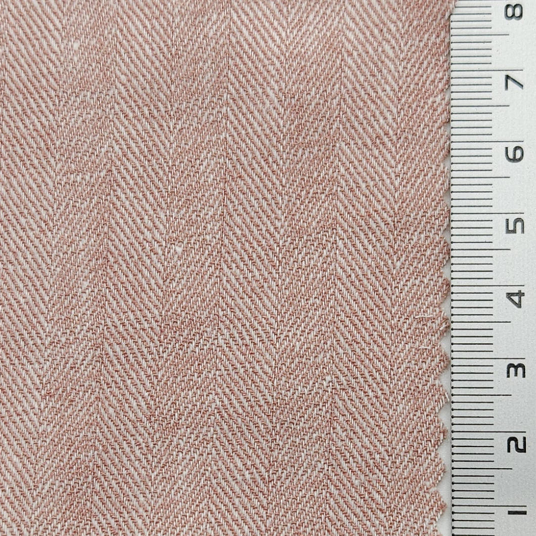 Herringbone Enzyme Washing Rayon Spandex Cotton Linen Woven Fabric - FAB1652