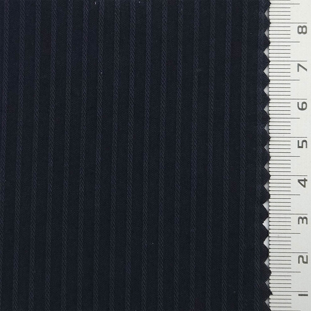 Stripe Rib Rayon Cotton Woven Fabric - FAB1794 - Navy Blue