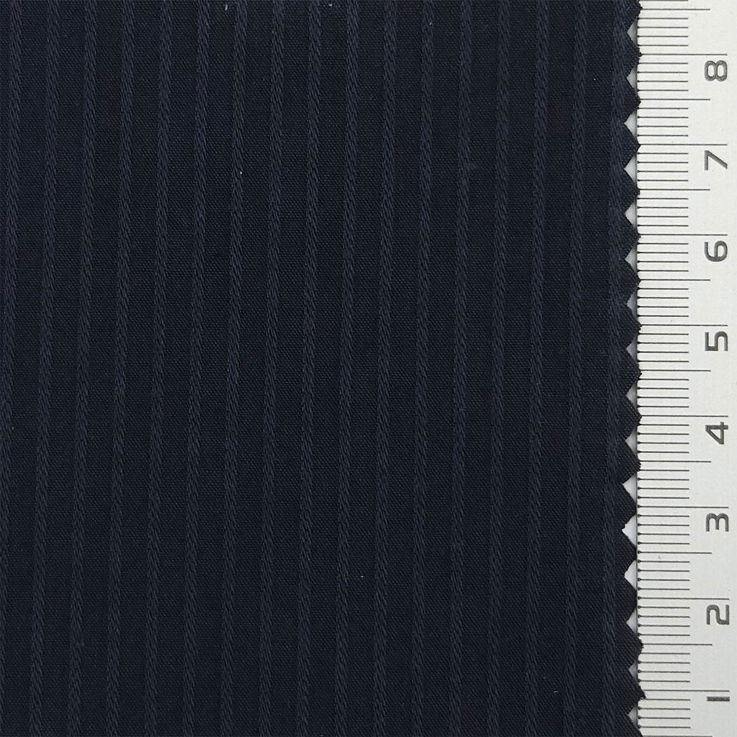 Stripe Rib Rayon Cotton Woven Fabric - FAB 1794 - 6.Navy Blue