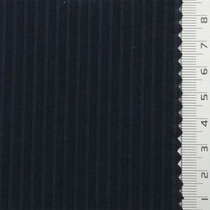 Stripe Rib Rayon Cotton Woven Fabric - FAB1794 - Navy Blue