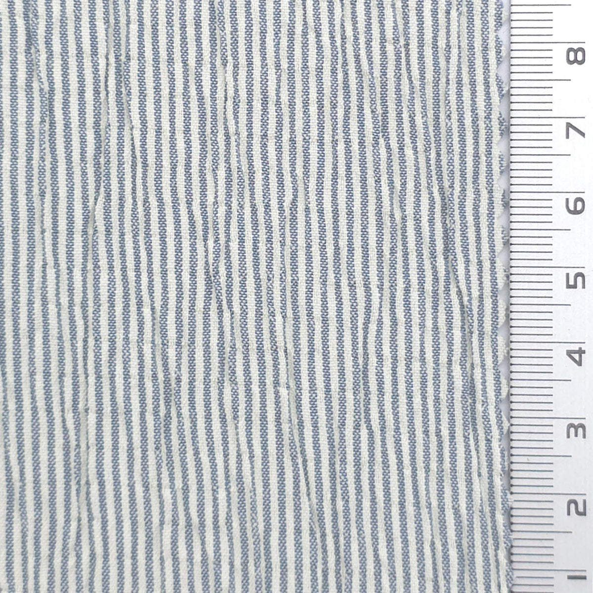 Pinstripe Polyester Rayon Woven Fabric - FAB1962 - Blue
