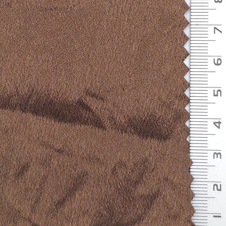 Crinkled Polyester Woven Fabric - FAB1970 - Brown