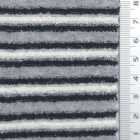 Stripe Cotton Polyester Knit Fabric - FAB1958 - Dark Gray