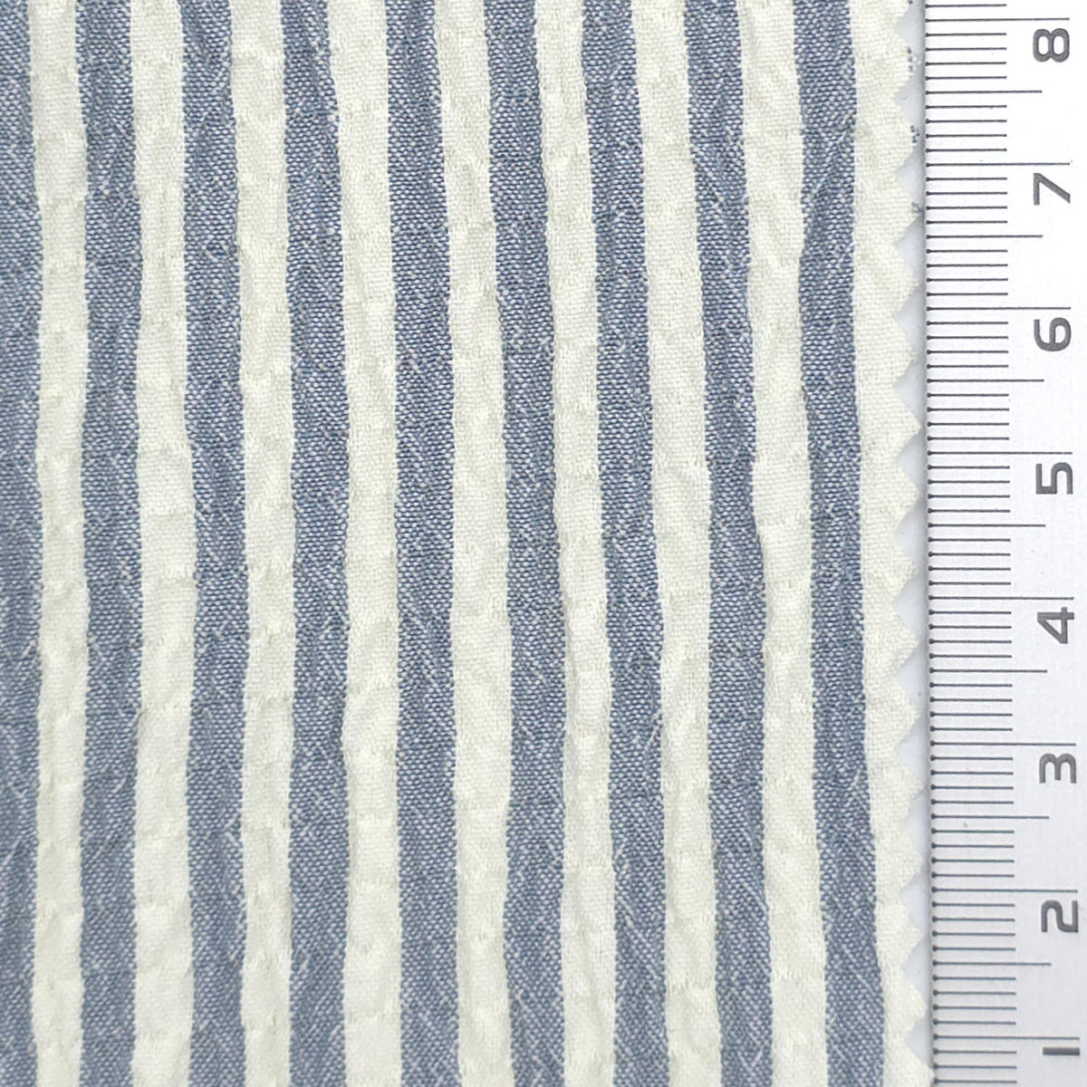 Stripe Polyester Rayon Woven Fabric - FAB1961 - Light Blue