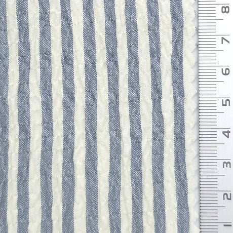 Stripe Polyester Rayon Woven Fabric - FAB1961 - Light Blue
