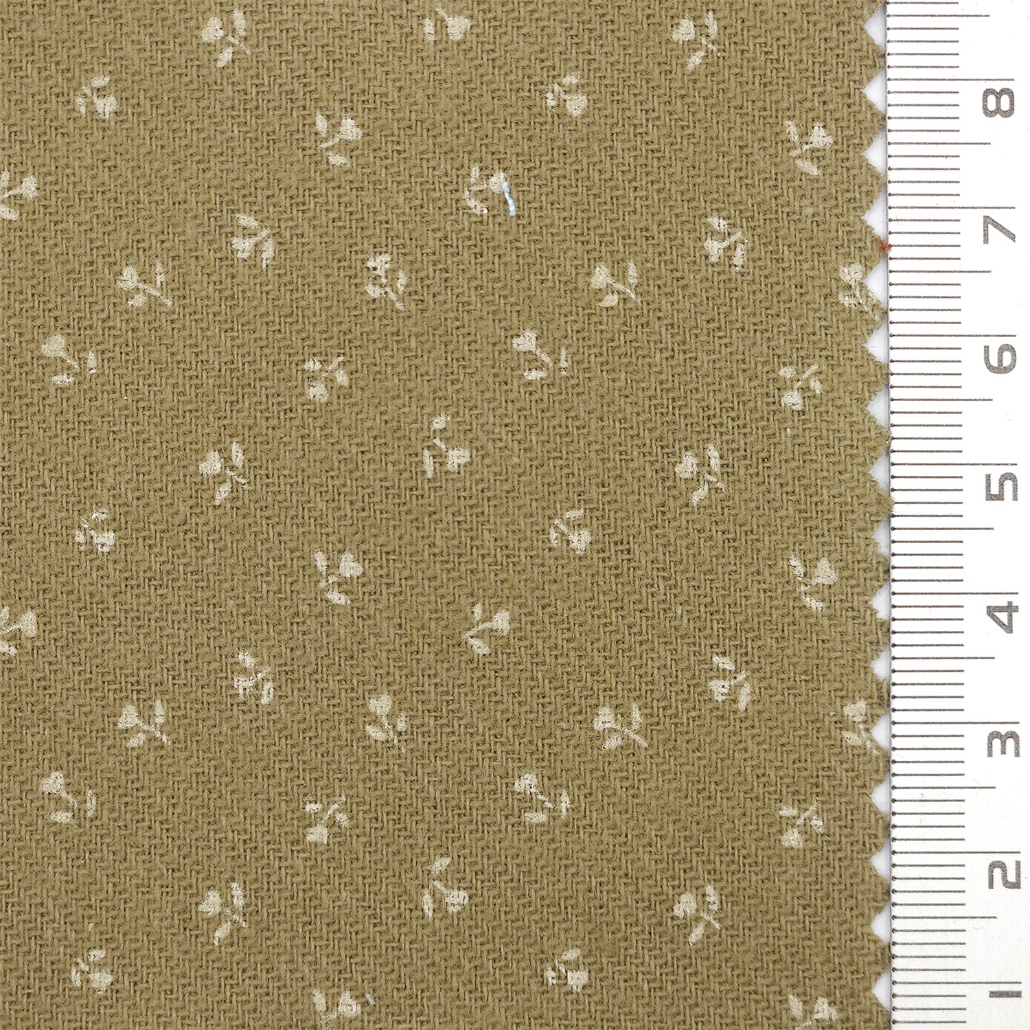 Scattered Floral Front Brushed Print Twill Cotton Woven Fabric - FAB 1748 - 6.Olive