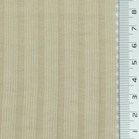 Beige - Jacquard Stripe Lyocell Nylon Woven Fabric - FAB1877