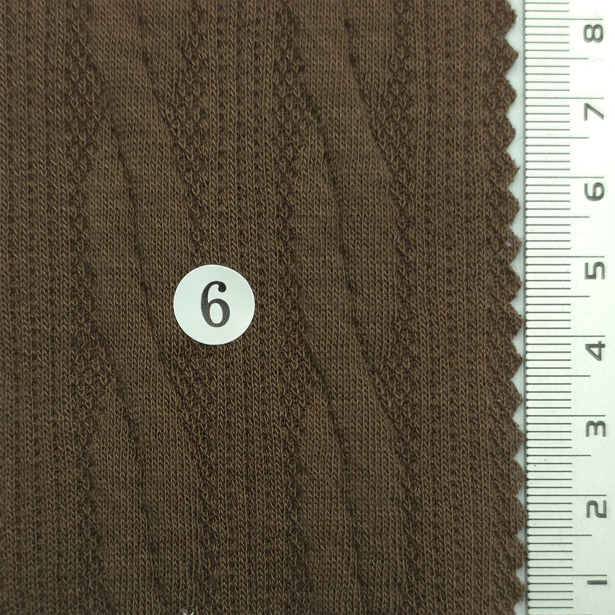 Medium Brown - Cable Jacquard Poly Span Knit Fabric - FAB1857