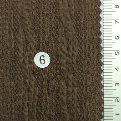Medium Brown - Cable Jacquard Poly Span Knit Fabric - FAB1857