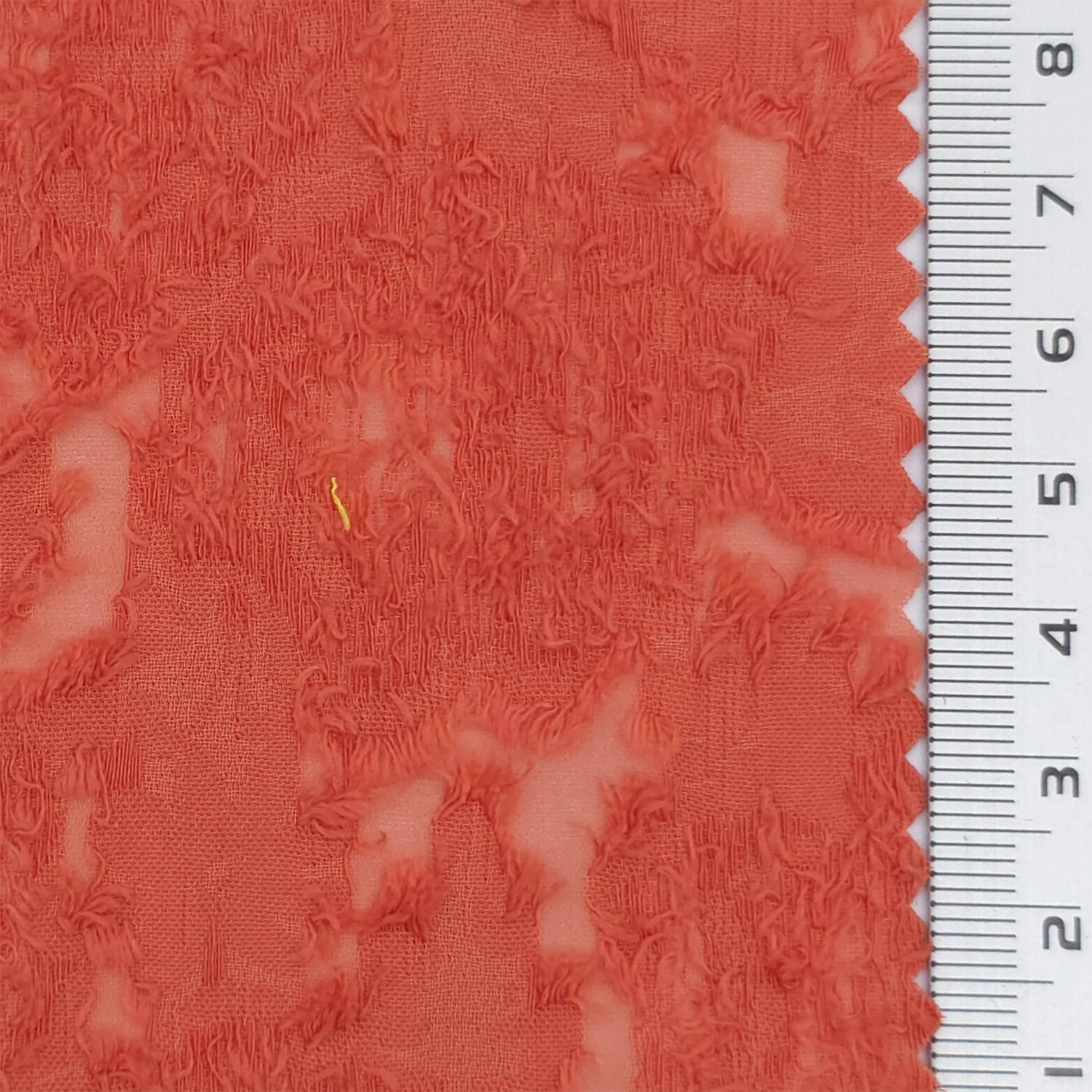 Coral Red - Jacquard Floral Poly Woven Fabric - FAB1878