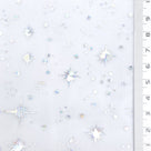 Star Foil Poly Knit Fabric - FAB1949 - White