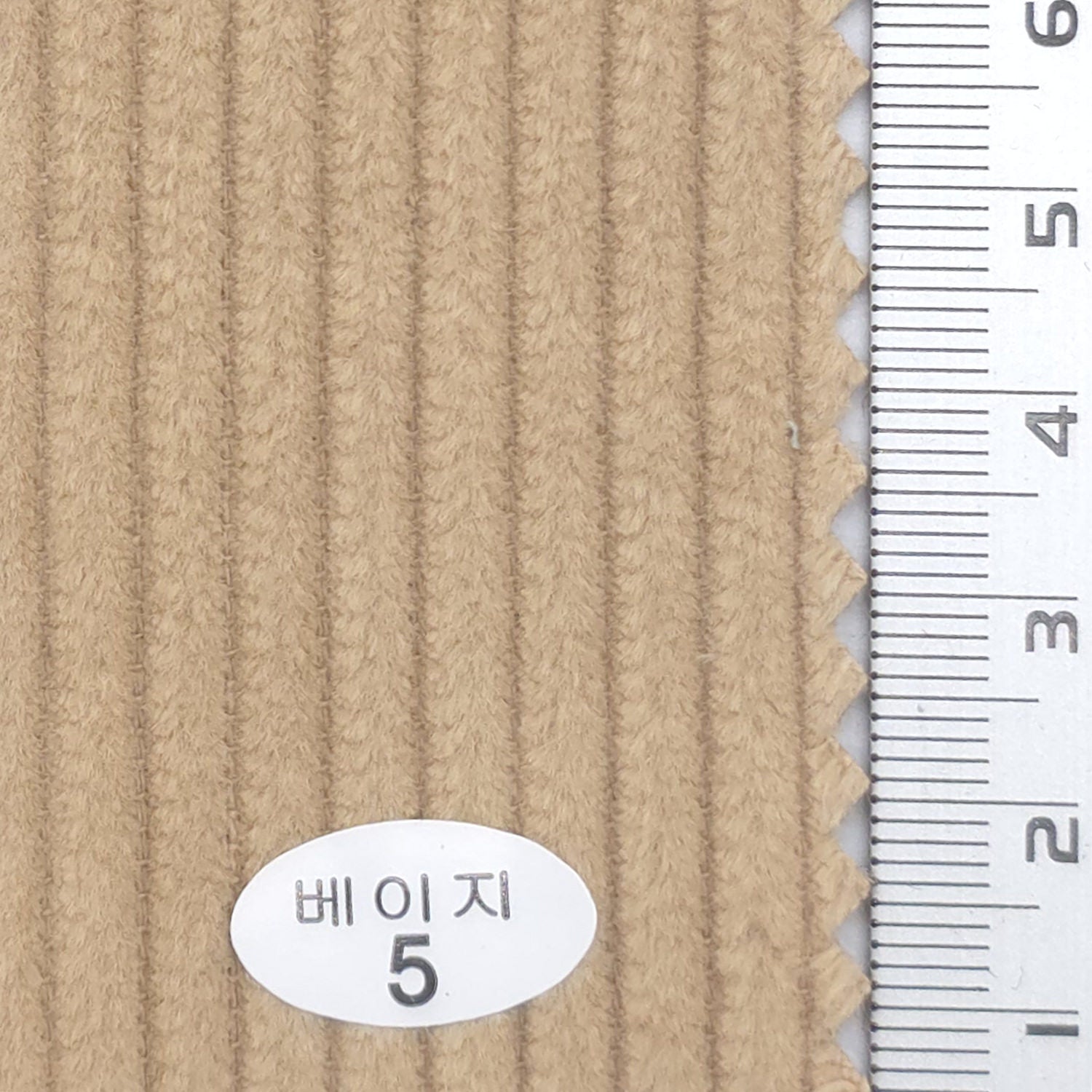 Beige - 6Wale Solid Corduroy Cotton Woven Fabric - FAB 1656