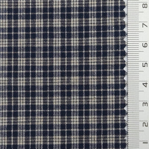 Check YarnDyed Cotton Woven Fabric - FAB1799 - Navy/Gray Plaid