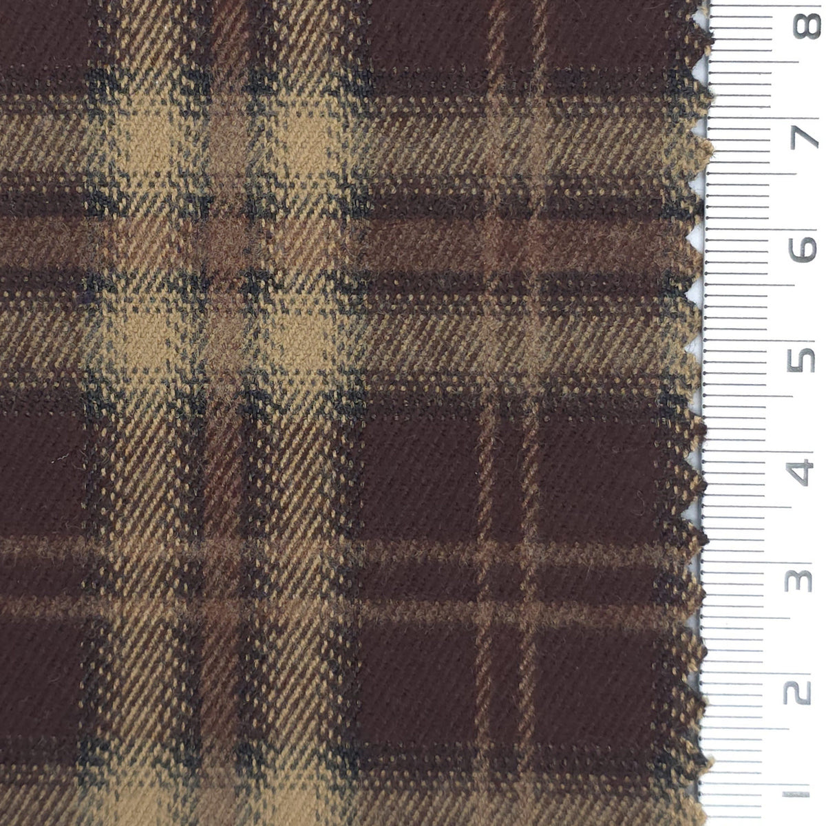 1: Dark Red-2: Navy Blue-3: Charcoal Gray-4: Dark Purple-5: Olive Green - Heavyweight Brushed Tartan Plaid Poly Rayon Span Twill Woven Fabric - FAB 1923