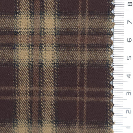 1: Dark Red-2: Navy Blue-3: Charcoal Gray-4: Dark Purple-5: Olive Green - Heavyweight Brushed Tartan Plaid Poly Rayon Span Twill Woven Fabric - FAB 1923