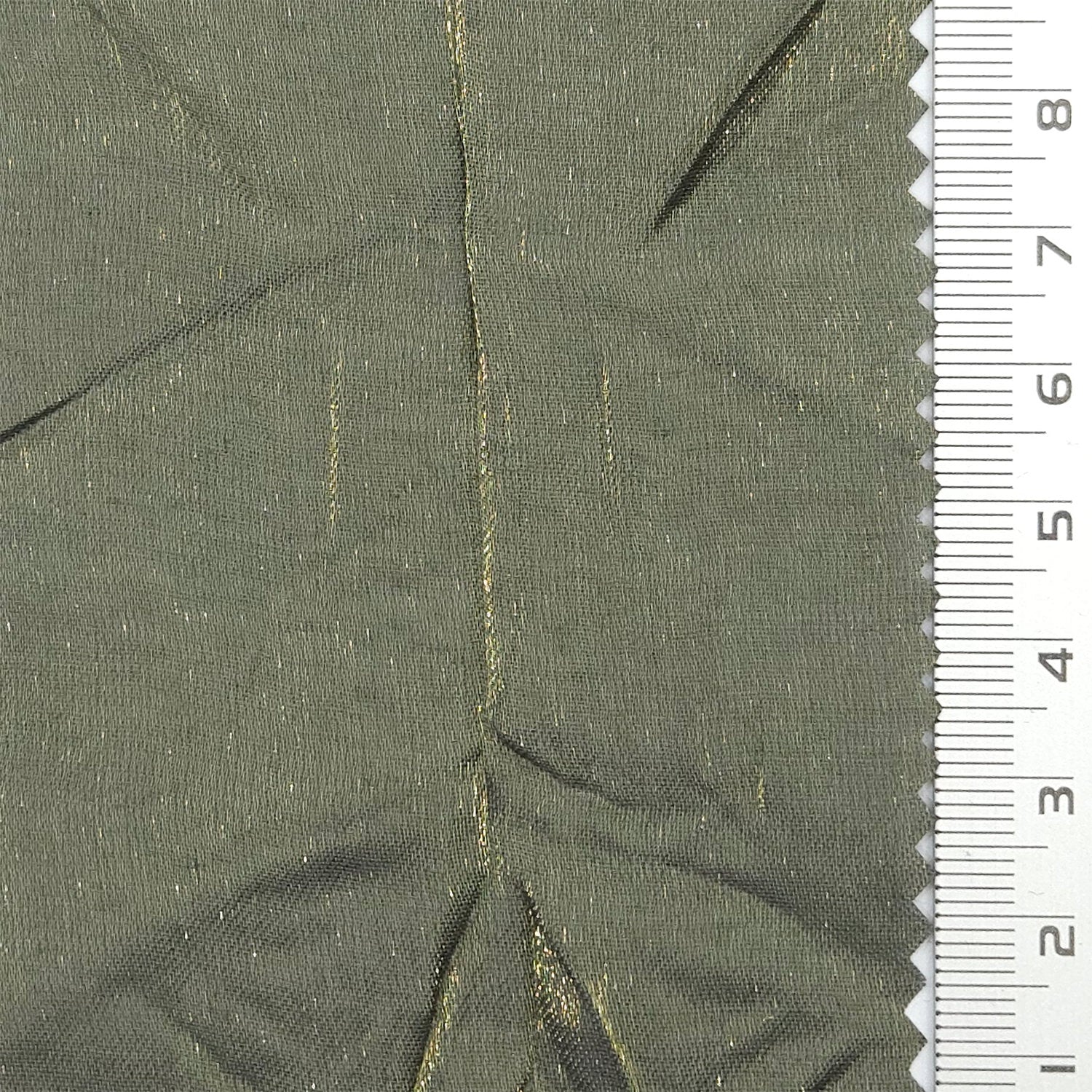 Solid Crinkled Satin Polyester Rayon Woven Fabric - FAB 1793 - 6.Olive green