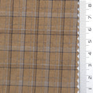 Tattersall Check Polyester Cotton Woven Fabric - FAB1969 - Tan