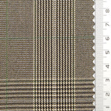 Glen Check YarnDyed Spandex Rayon Polyester Woven Fabric - FAB1769 - 1.Black and purple plaid-2.Olive green and Black plaid-3.Black and orange plaid-4.Light brown plaid-5.Black and blue plaid-6.Black and grey plaid 
