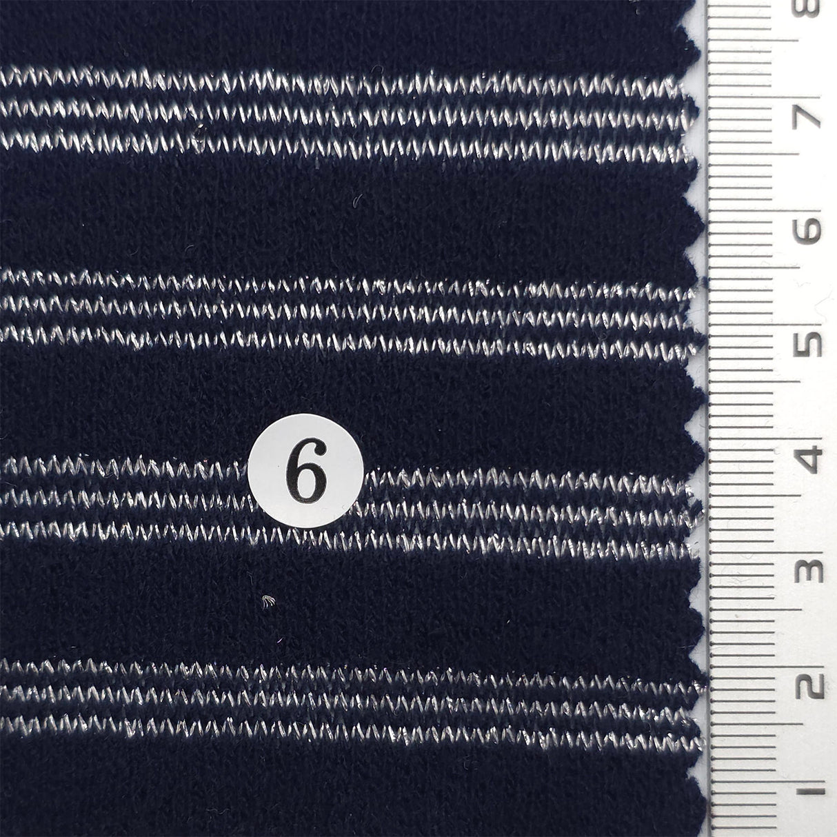 Navy Blue - Metallic Stripe Knit Acry Metal Fabric - FAB1858