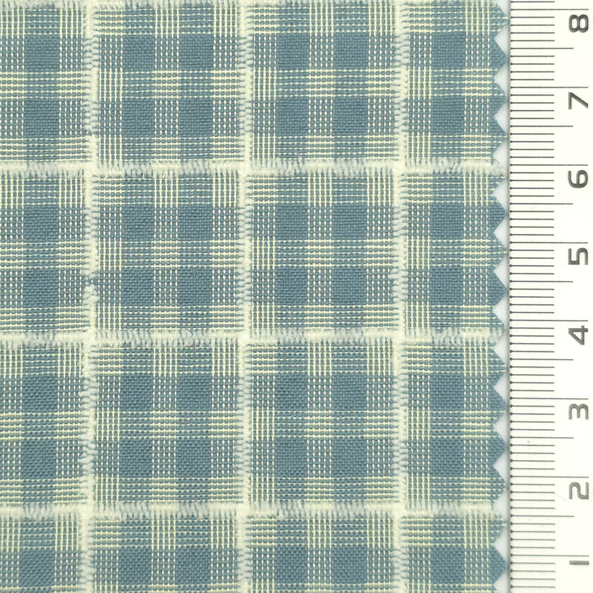 1: Dark Charcoal-2: Peach-3: Mustard Yellow-4: Golden Brown-5: Tan - Textured Lightweight Embroidered Plaid Poly Cotton Shirting Woven Fabric - FAB 1935